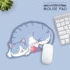 Small Cute Orange Cat Mouse Pad with Non-Slip Edge, Wrist Support, and Creative Design for Laptop Use