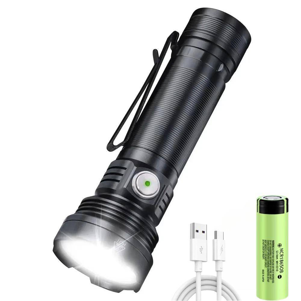 Super Bright 5*LED Flashlight 2500LM Aluminum Alloy Type-c Rechargeable Torch Waterproof Camping Fishing Lantern
