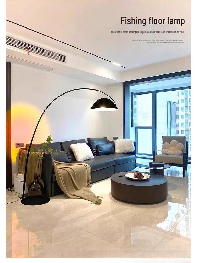 Nordic Minimalist Fishing Floor Lamp - Elegant Living Room Decor, Atmospheric Vertical Light, Luxurious Art Design