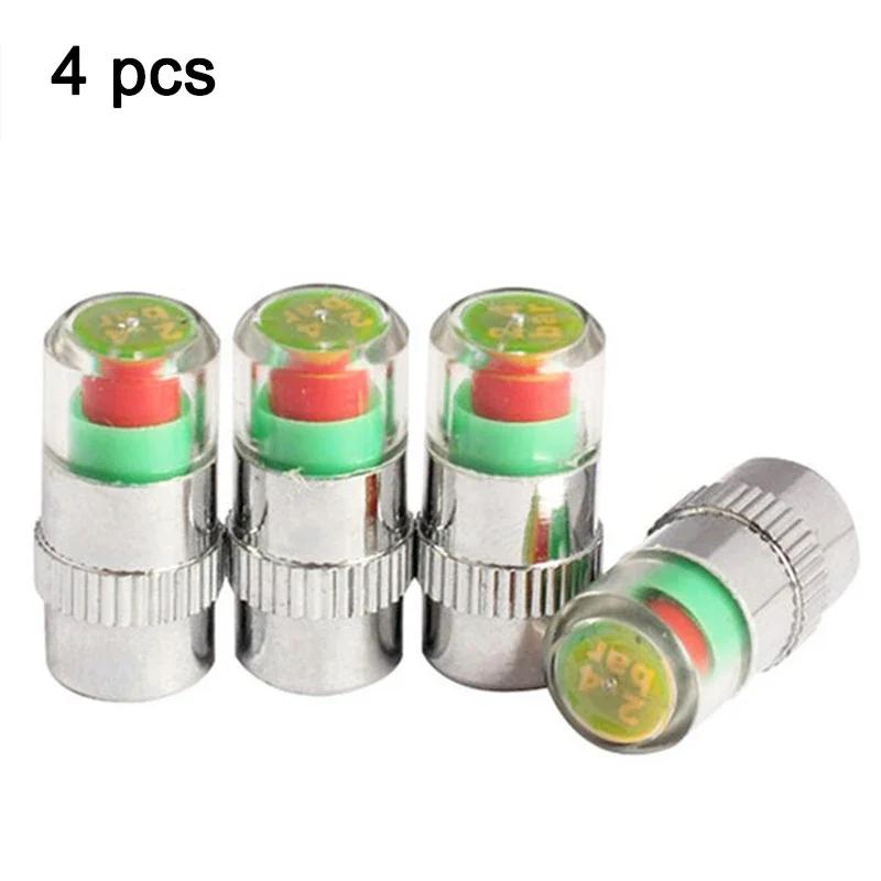 4PCS Motorcycle Car Tire Pressure Monitor Valve Cap Sensor Indicator Eye Alert Auto Tire Pressure Inspection Tool Tire Valve