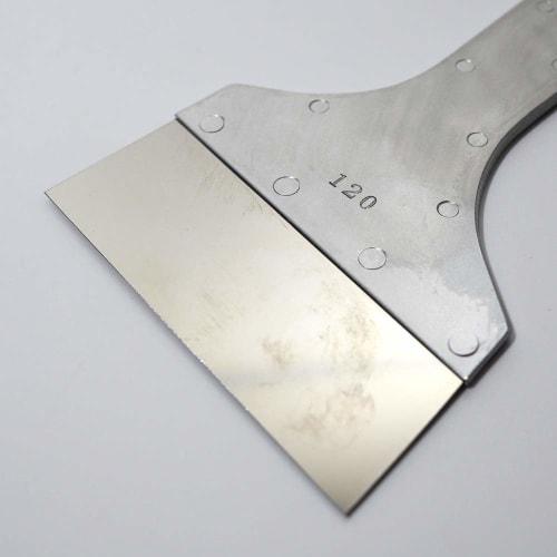 Aluminum Handle, Partially Wood-clad Putty Spatula, Stainless Steel Blade, 120mm Wide, 1 Piece