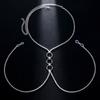 Breast Chain Choker Sexy Costume Metallic Jewelry Chain and Blingbling Strass Photo Props Jewelry Accessories for Women