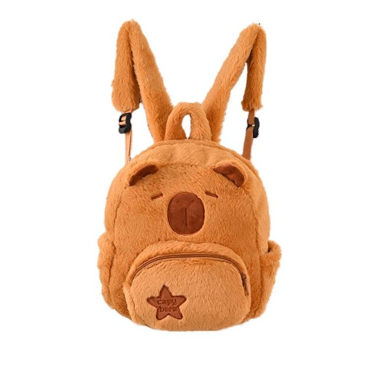 Schoolbag New Kapibara Plush Capybara Backpack Cute Versatile Hair Bag Girl Cartoon Student Small Backpack Tide