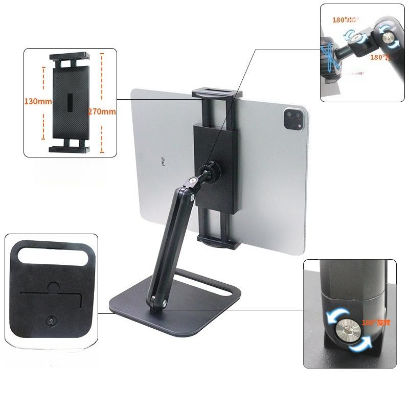 Portable Desktop Stand, 2-Section Adjustable Holder for Phones, Tablets & Live Streaming, Lazy Stand for Convenient Viewing