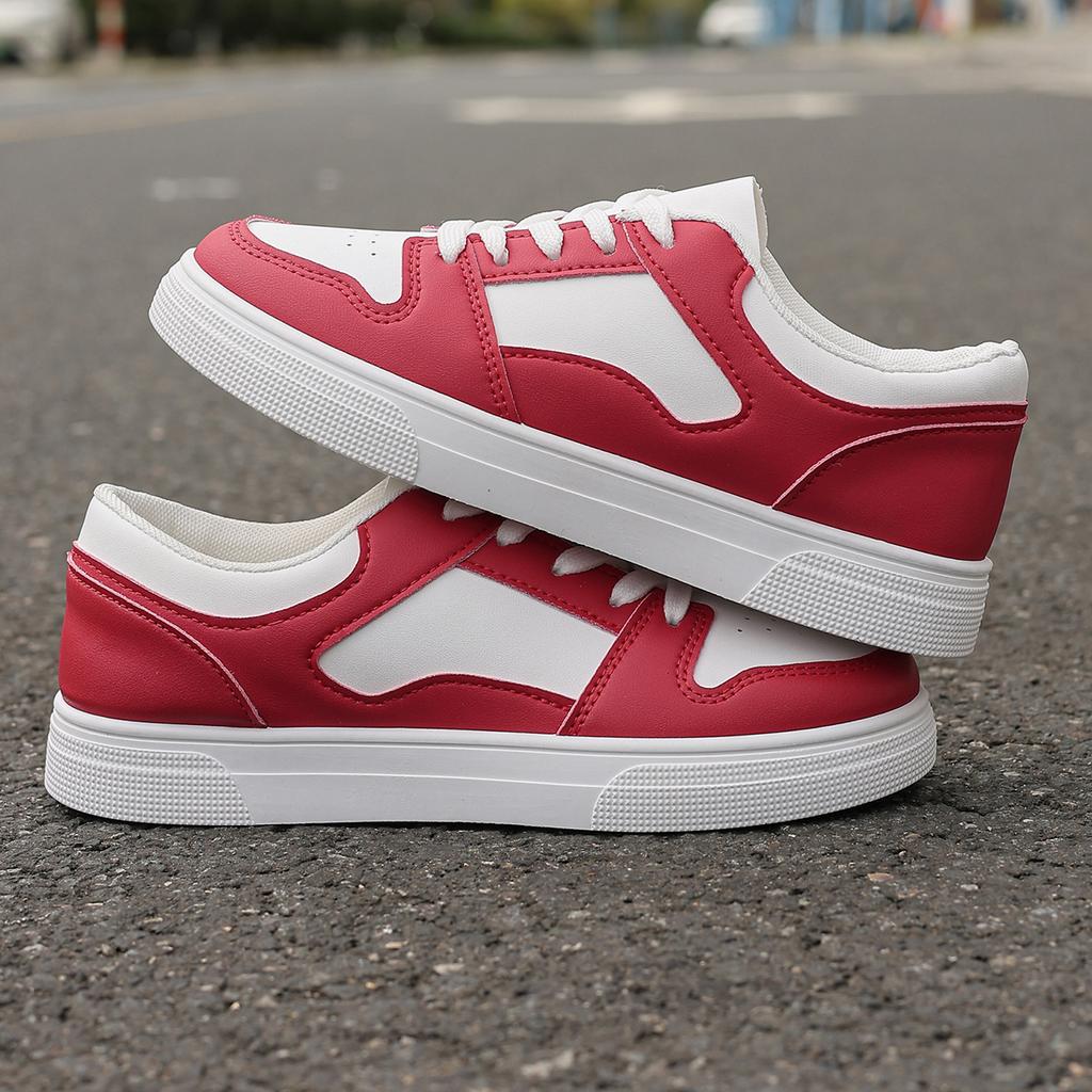 Fashion Fashionable Breathable Shallow Lace-up Vulcanized Shoes Spring Autumn New Round Toe Thick Sole Comfortable Casual Sports Shoes