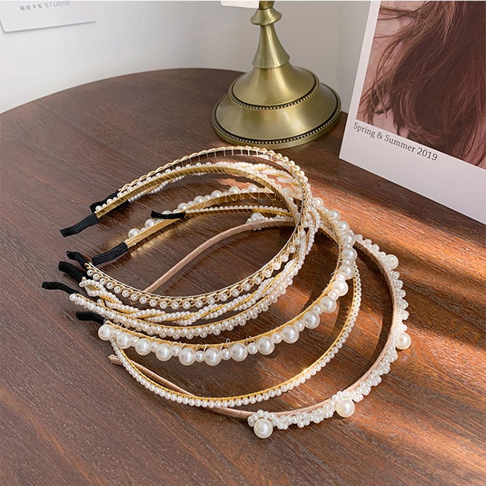 Fashion Korean style Beaded Flower Headwear Hair Band Hair Accessories Pearl Headband Hair Hoop