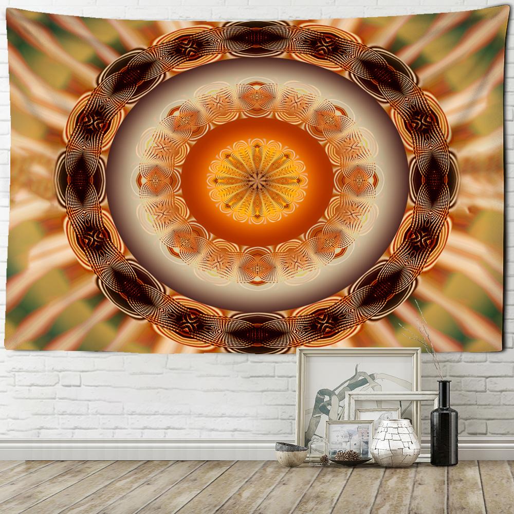 Tapiserie cu mandala colorată, agățată pe perete, în stil boem, vrăjitorie psihedelică, Tapiz, artă hippie, decor acasă