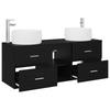 Bathroom Furniture Set 3 Pcs Black 49.5 X 44.5 X 66 Cm