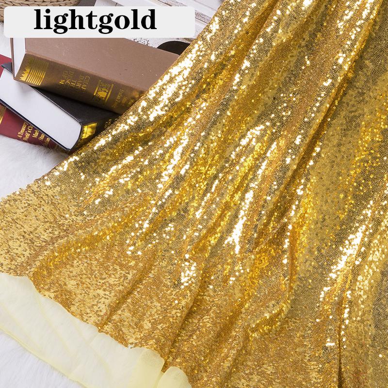 Width 130x50cm Sequin Fabric Sparkly Rose Gold Silver Glitter Fabric For Clothes Stage Party Wedding DIY Decoration
