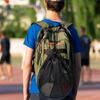 Single Football Bag Mesh Basketball Bag with Zippers Pocket, Drawstring Back Bag for Basketball Volleyball Storage Bag