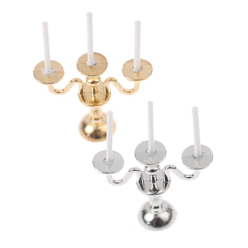 1:12 Domek dla lalek Miniaturowe Retro Świeczniki Lampa Świecowa Model Dekoracja Akcesoria