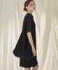 210EDIT Pleated Short Sleeve Dress_Zd2Op561_Blk