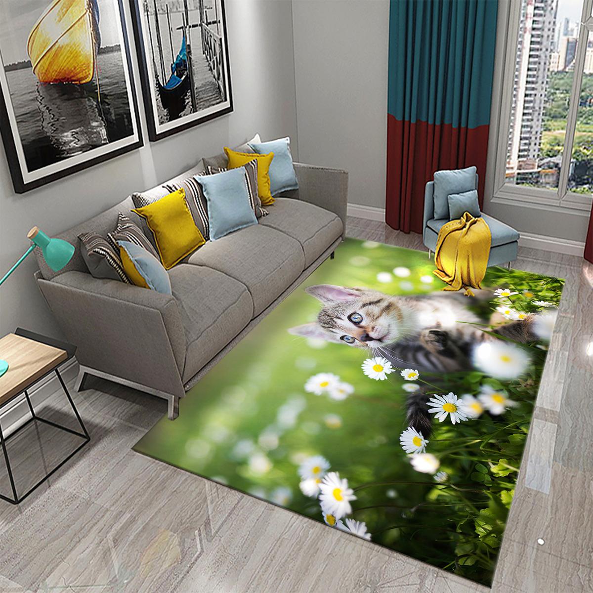 

Украшение спальни, детский игровой мягкий коврик, коврик с милым котом, нескользящий коврик для гостиной, ванной комнаты, входа 120x160cm