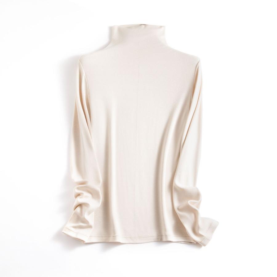 

Cashmere Protein Essence Базовая рубашка женская теплая пуловер Iron Free Высокий воротник Stacked воротник нижнее белье футболка женская 2XL