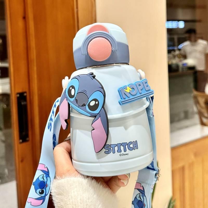 Strawberry Bear Kinder Insulated Water Bottle With Straw Lock For School And Travel Stitch