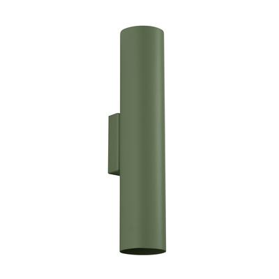 Modern Olive Green Wall Sconce, Tube, 30 Cm, Top and Bottom, for Living Room, Hall, 2xGU10 10W, LAGOS Sollux Lighting