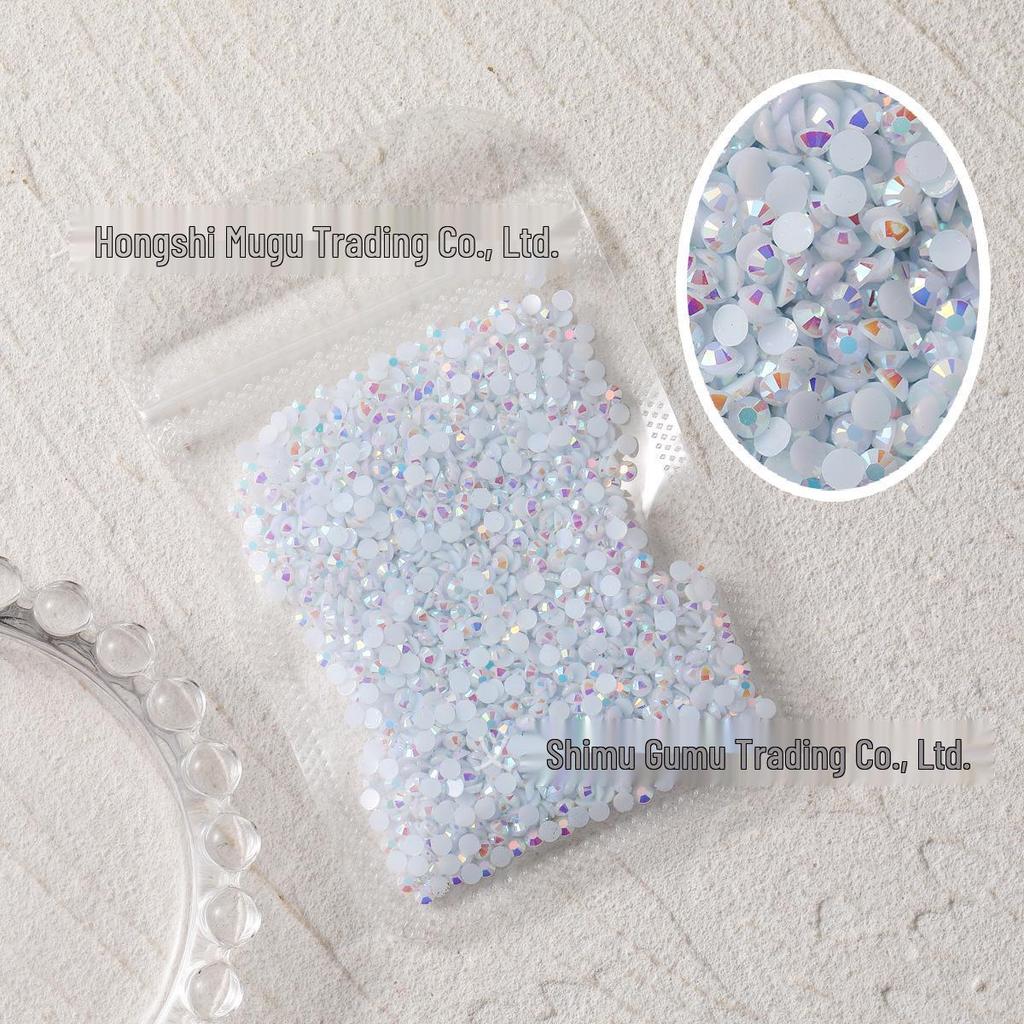 Jelly 3mm AB White Flat-Back Rhinestone for Nail Art