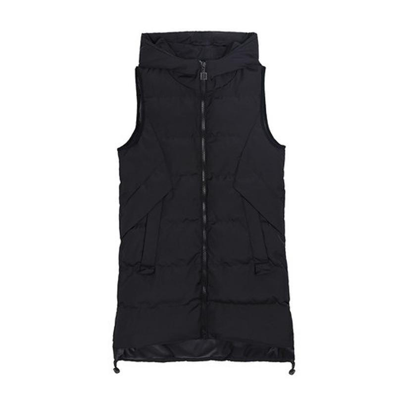 Medium and long down cotton vest women's autumn and winter new loose outer vest cotton jacket