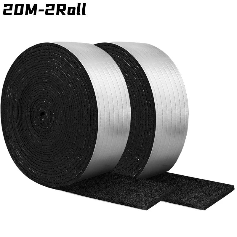 50/10M Winter Pipeline Insulation Tape Outdoor Foam Keep Warm Pipes Aluminum Foil Black Fire Protection Strong Tape Waterproof