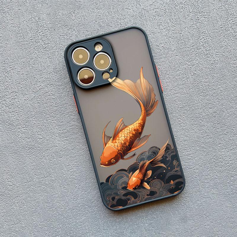 

Чехол для телефона Рыба Карп Морская Волна для iPhone 16 13 14 11 12 15 Pro Max X XR XS 7 8 Plus SE 2020 15 14 Plus 13 12 Mini Задние крышки iphone 12