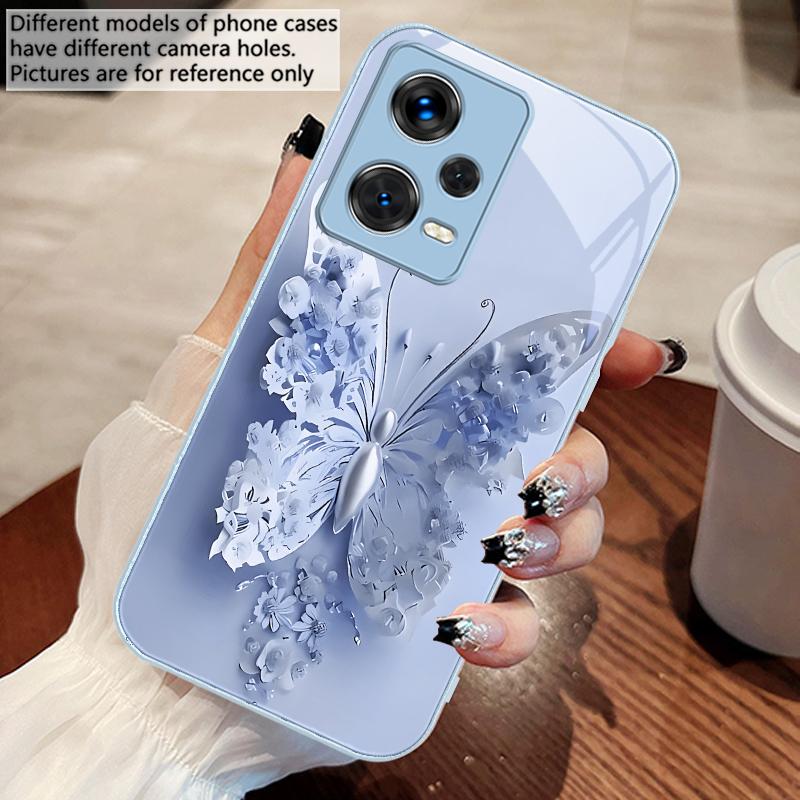 Green Flower Butterfly For Xiaomi Poco M4 X7 F7 Ultra x7pro F7 F6 X6 Pro F5 F4 X5 X3 F3 X2 F4 GT M3 X4 GT Tempered Phone Case