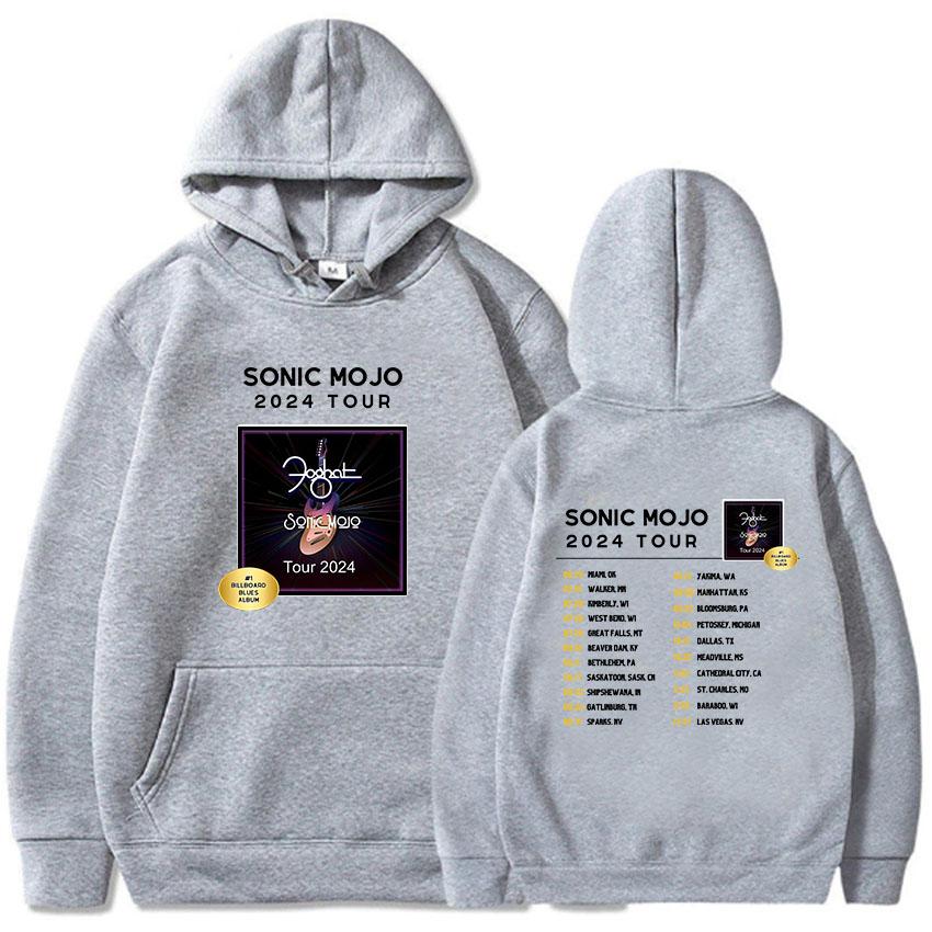 2024 Sonic-mojo Tour Hoodies Rock Band Foghat Hip Hop Streetwear Unisex Winter Long Sleeve Hooded Sweatshirts Graphic Clothes S