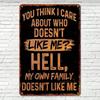 Sarcastic Family Humor Metal Wall Art Vintage Home Decor Comedy Plaque