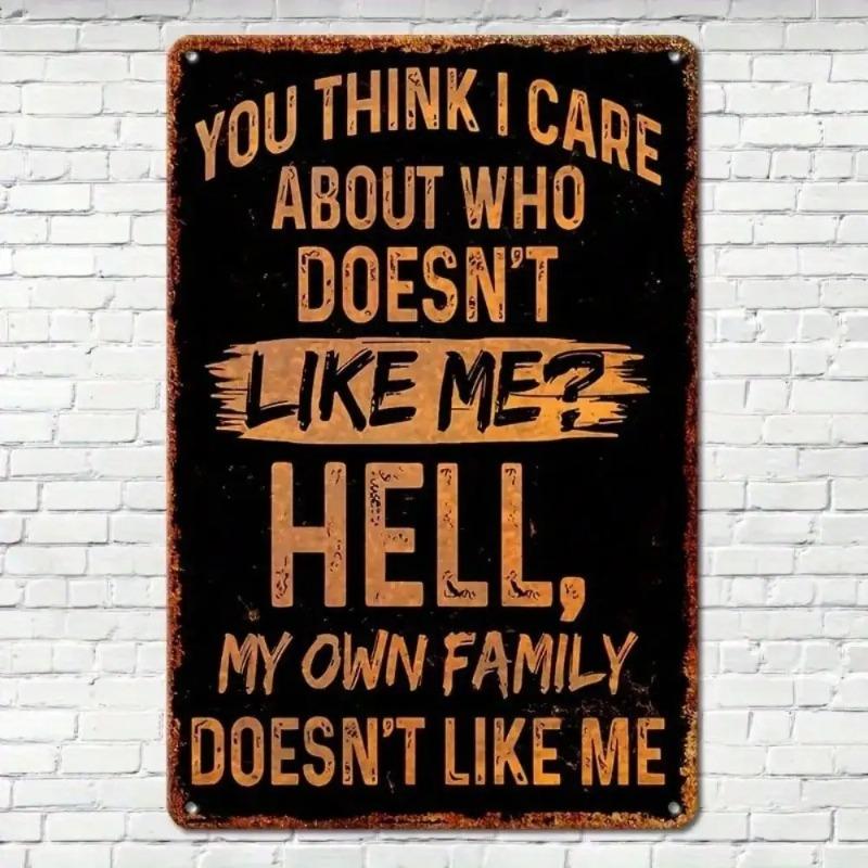 Sarcastic Family Humor Metal Wall Art Vintage Home Decor Comedy Plaque