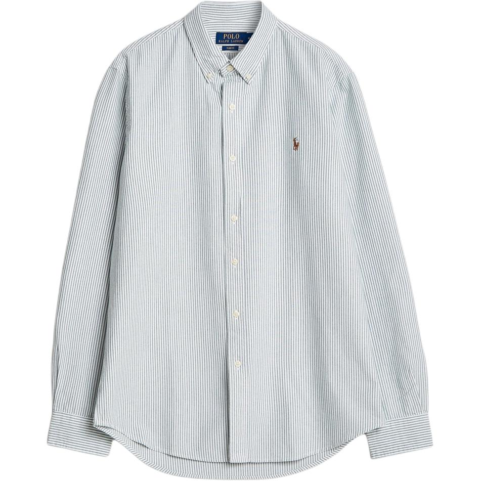 

Polo Ralph Lauren Ss24 Рубашка с длинным рукавом в полоску с вышивкой логотипа Pony Мужские рубашки Серый 710766347-002 XL