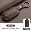 Fit For Huawei Aito M5 M7 M8 M9 - Genuine Genuine Leather Auto Smart Key Fob Cover Case Keyless Protector Housing Mount Key Ring Keyring