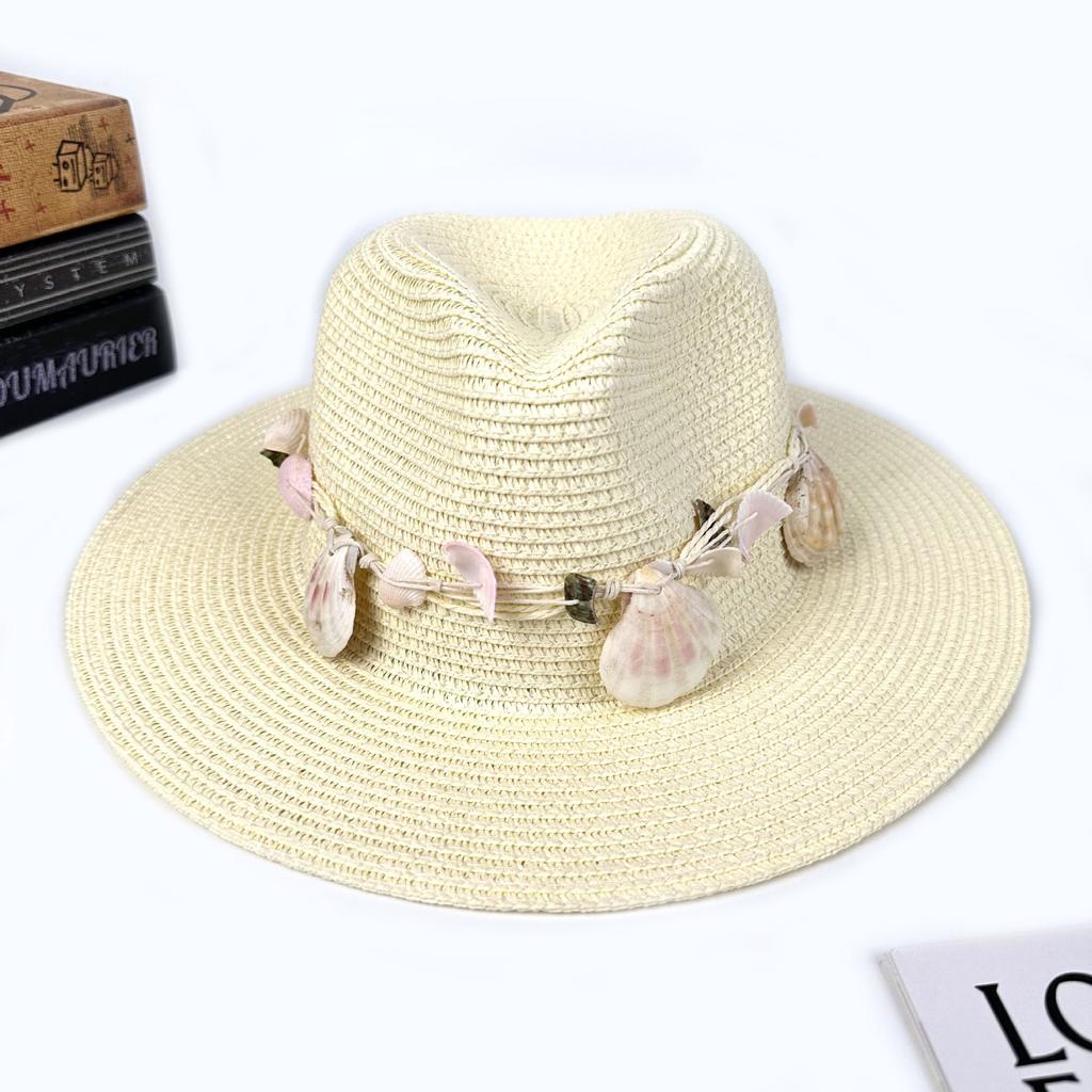 European And American French Straw Chain Sunshade Sun Protection Straw Hat Beach Vacation Sun Hat Men And Women Couple Top Hat