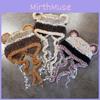 Tassels Bear Ears Knitted Cap For Women Winter Soft Warm Breathable Fashion Hat