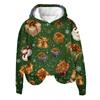 Women's Fashion Long Sleeve Christmas Print Loose Hooded Sweatshirt Top