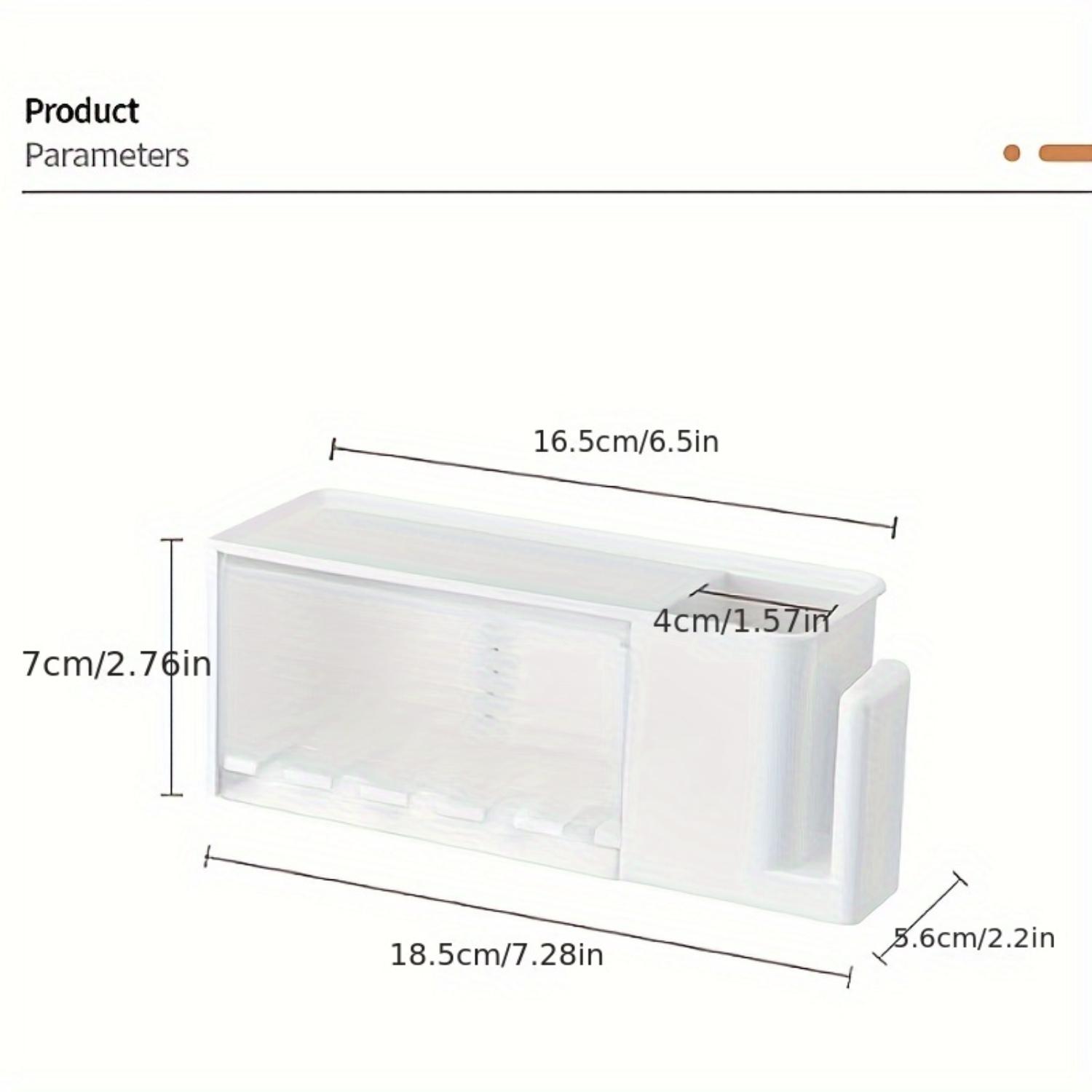 

Держатель со стаканом и слотами для зубных щеток - Пластиковая полка для организации ванной комнаты Установка без сверления Настенный держатель для зубных щеток 7.282.762.2inch