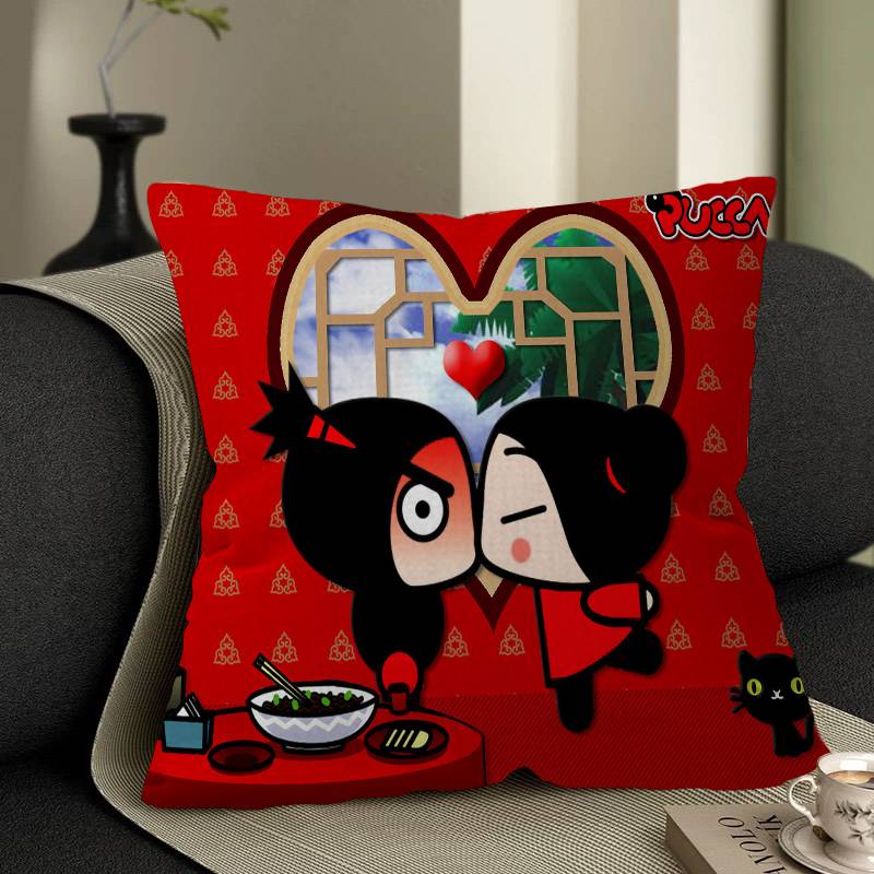 Cute Cartoon Pucca Garu Pillow Anime Pillow Sofa Bed Head Pillow Cover Cushion Cover 45x45 cm Fashion