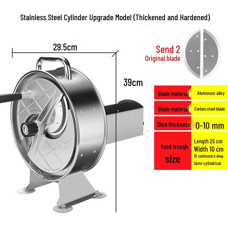 Stainless Steel Hand-Crank Slicer for Vegetables & Fruits