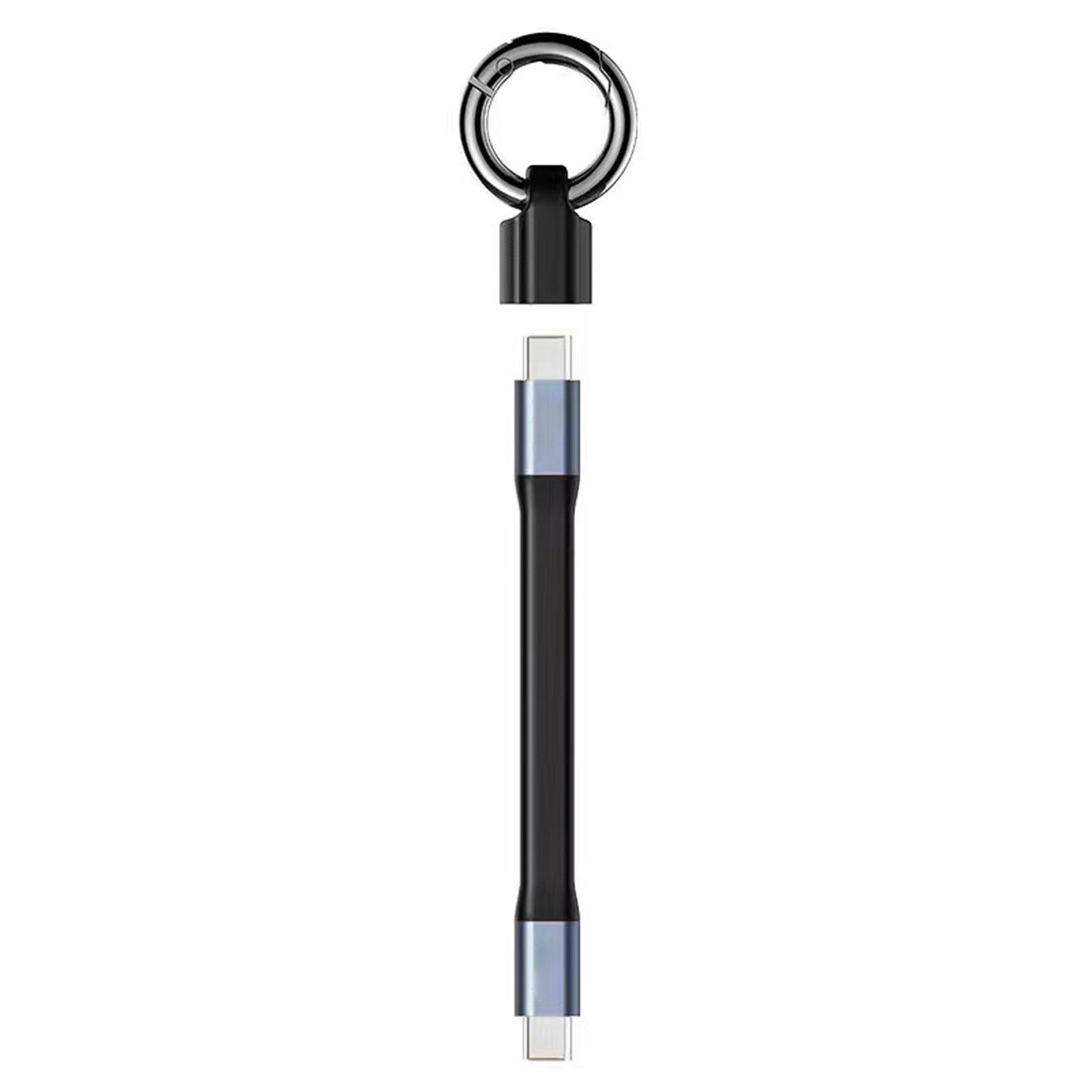 

Короткий USB-кабель для зарядки типа C с брелоком, 3 А, шнур питания для быстрой передачи данных для портативных устройств A