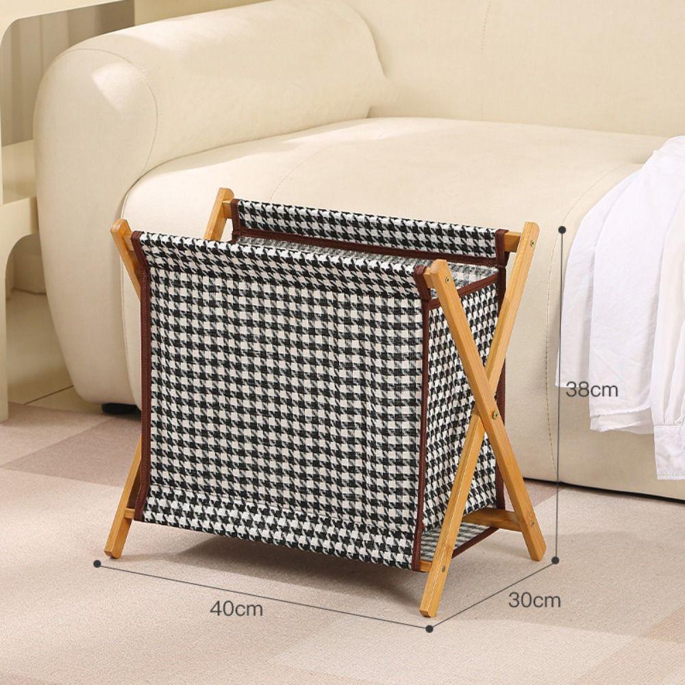 Bamboo Bracket Laundry Basket Foldable Dirty Clothes Organizer Collapsible Clothes Bins  Home