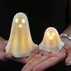 2Pcs LED Lighted Ceramics Specters Ghostly Figurine Sculpture Creative Table Centerpieces Glowing Lamp Halloween Decors