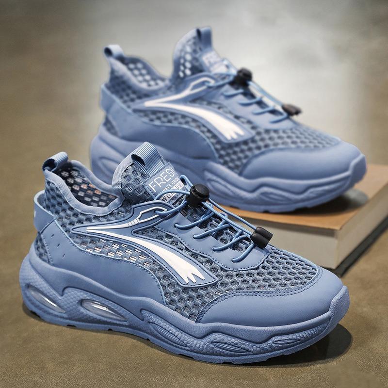 

Summer men s shoes breathable hollow mesh shoes men s sports shoes trend versatile youth casual running dad shoes 39