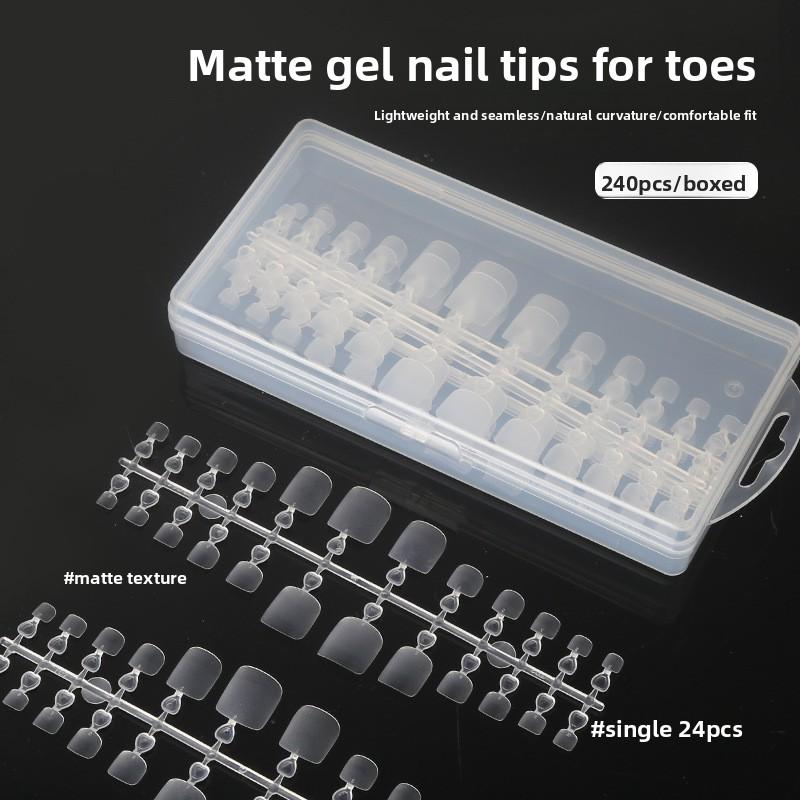 240Pcs Fake Toe Nail tips foot nail pieces non-marking matte false toe nails, fake nails, full toenails sticker