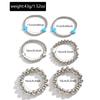 Silver beaded bracelet European and American jewelry fashion versatile women's personality simple color cross bracelet