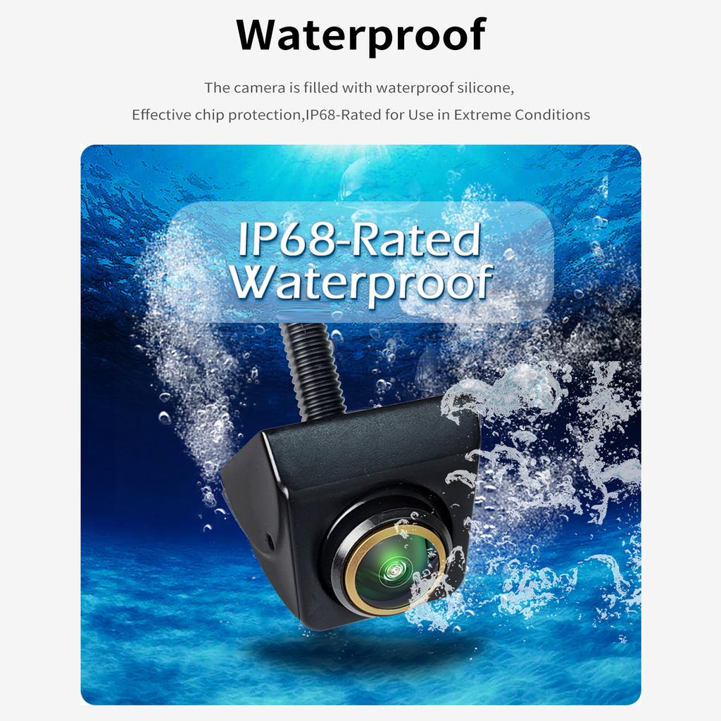 Car Backup Front View Camera 170 Degrees  Wide Angle Fisheye 1080P Night Vision Rear View Camera 360  Degrees