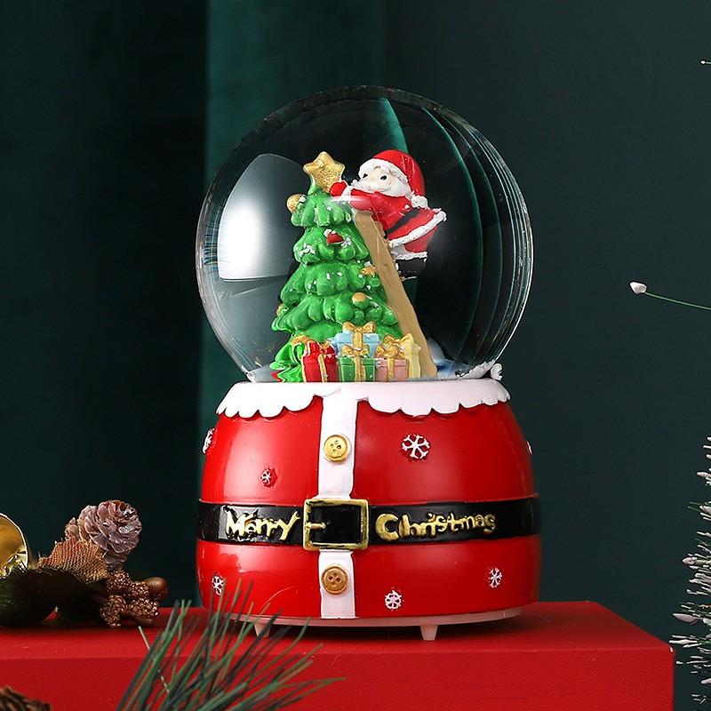 Drehende Karussell-Spieluhr mit Schneekugel-Effekt Kindergeburtstagsgeschenk Dekorative Harz-Musikinstrument Spielzeug