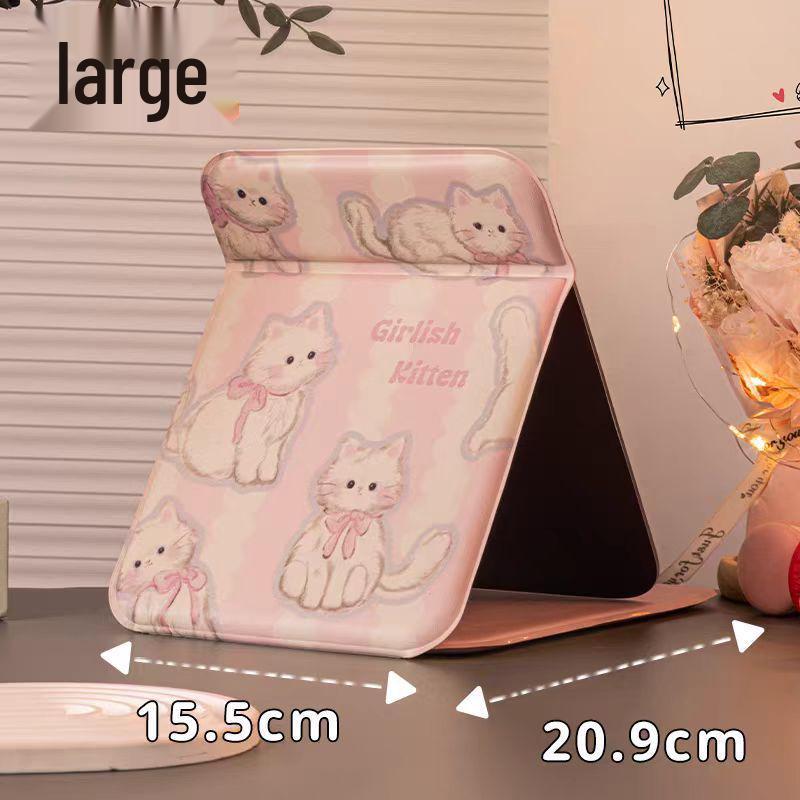 Folding Flip-up Makeup Mirror with Stand - High-Definition, Portable, Simple Vanity Table Mirror