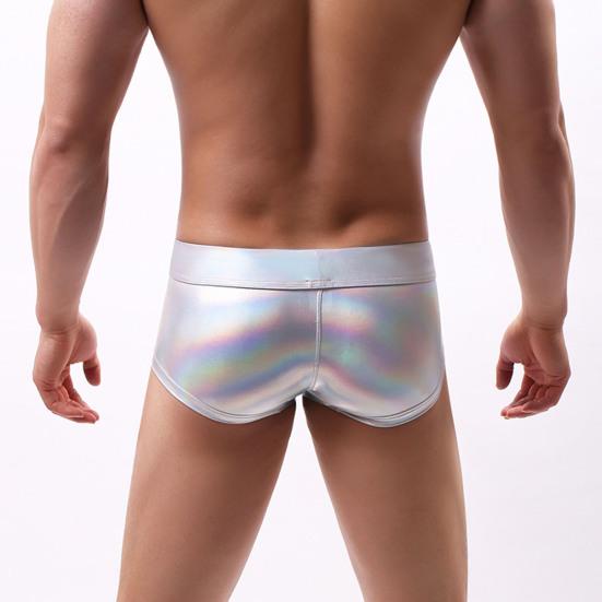 Men Underpants Low Waist Glossy Soft Breathable U Convex Pouch Slim Fit