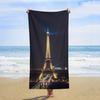 Eiffel tower in Night Beach Towel for Family stuffs friends Gifts Quick-Dry Sand free For Bath Yoga Beach Camping Swimming GYM