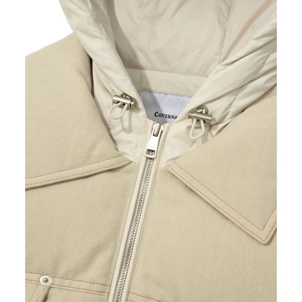 Covernat Zipper Hooded Down Jacket Men outerwear CO2304DPA2IV
