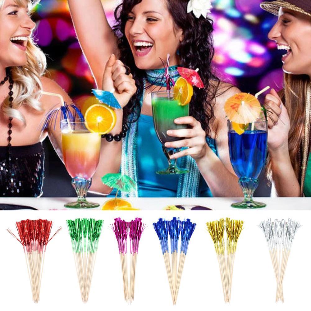 100Pcs/Set Disposable Fruit Dessert Sticks Food Grade Forks Buffet Salad Dessert Cocktail Sticks Birthday Party Wedding Decor