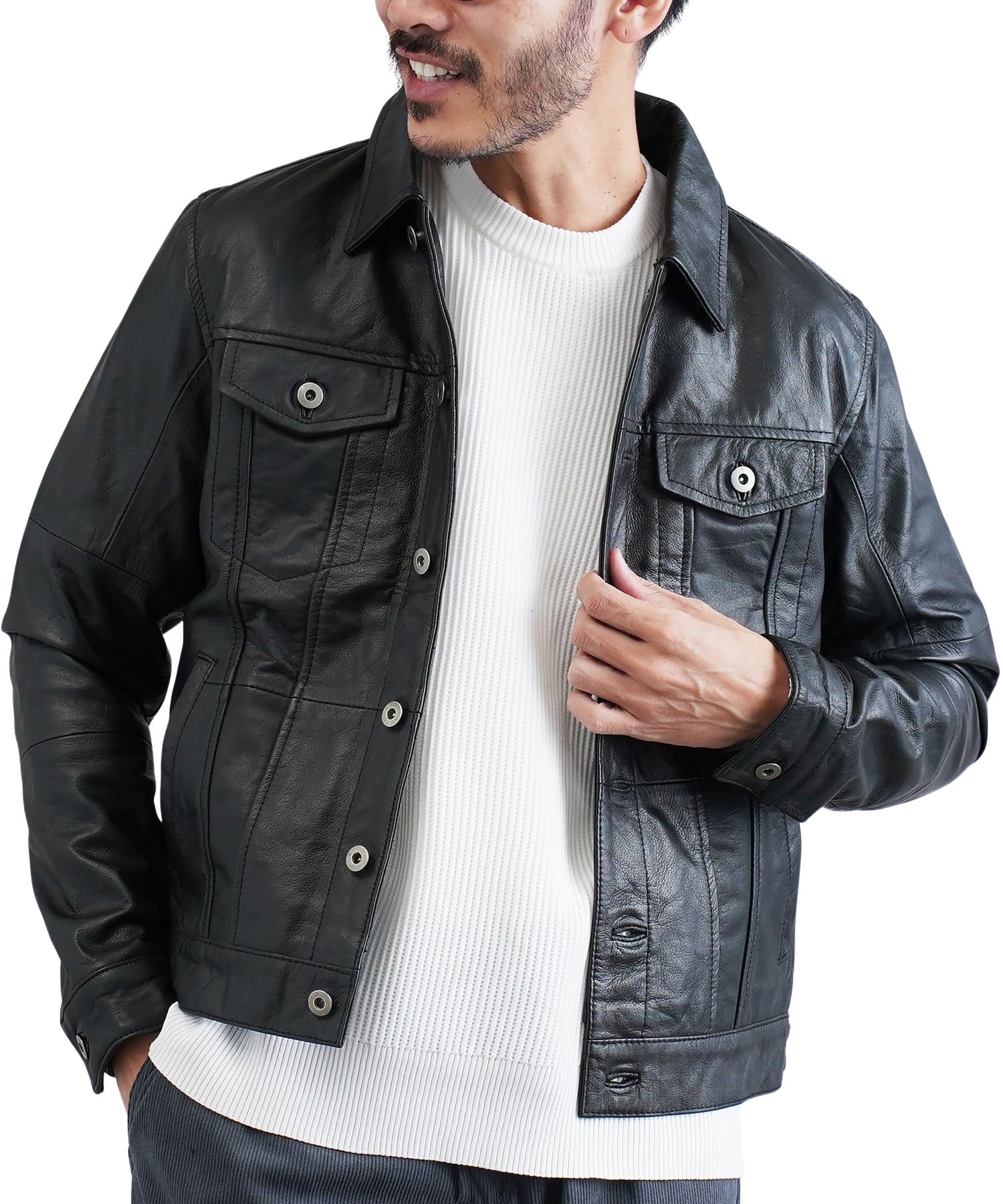 

Магазин Репродукция Кожа Большой D Черный Натуральная Кожа Легкий Лонг Райдер Двойной Райдер Одиночный Райдер Кожаная Куртка [JIGGYS SHOP] Ziggy s Мужская